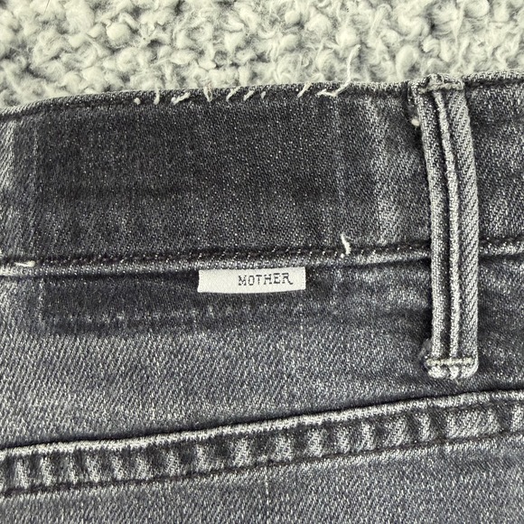 MOTHER Jeans Womens 27 Black The Half-Pipe Flood High Rise Cropped Wide Leg USA - Picture 16 of 16